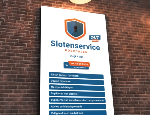 Slotenservice Roerdalen – Reclamebord.